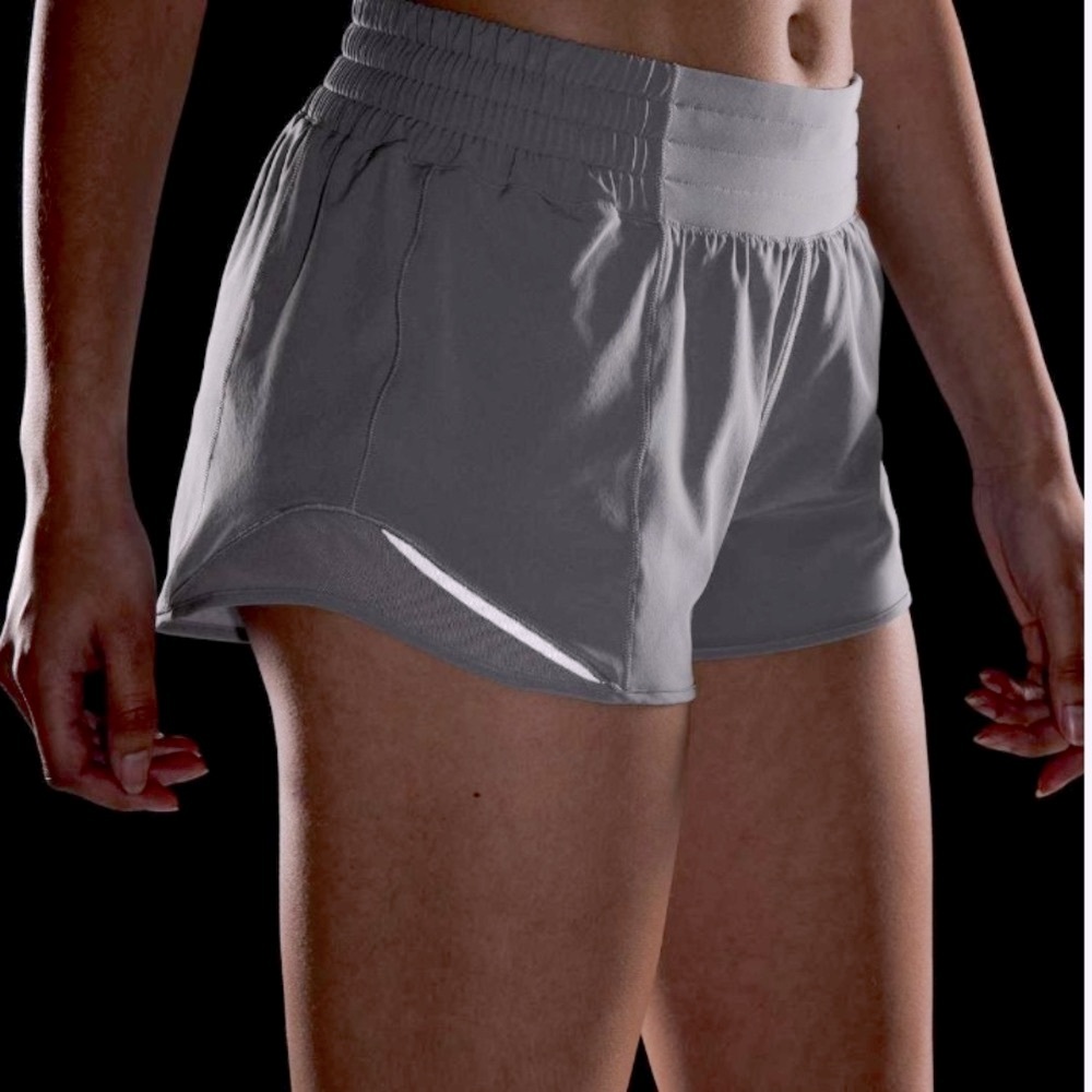 🎁Like New Lululemon Athletica Gray Hotty hot highrise Shorts #LW7ARLT -Size: 8 M